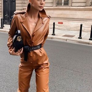 Ronny kobo leather jumpsuit